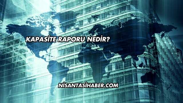 Kapasite Raporu Nedir?